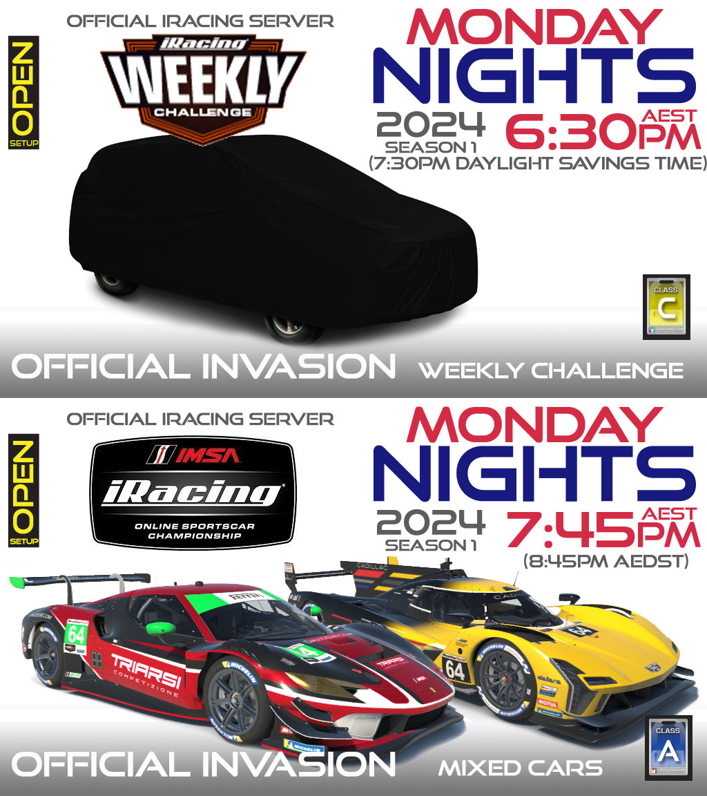 amf iracing official invasion monday season 1 2024