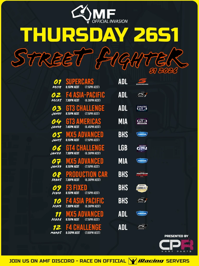 AMF Thursdays Street Fighter 2026 Poster