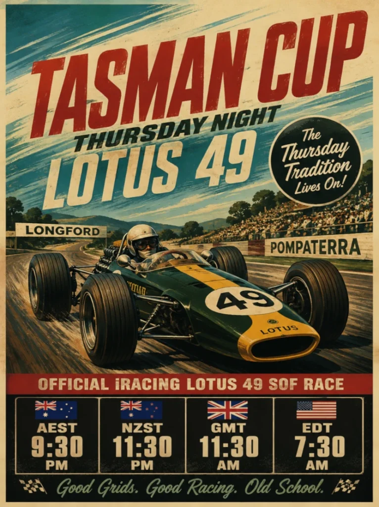 Tasman Cup Thursdays Lotus 79 2026 Season 3 Poster